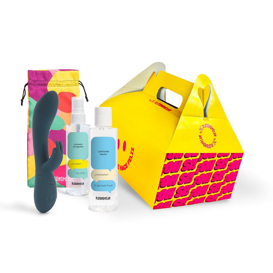 Lubricante, limpiador y bolsa satén Caja Feliz: Brinca fantástica (Lucas + Lubricante y Toy cleaner)